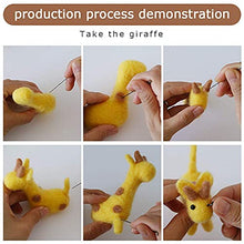 Load image into Gallery viewer, Needle Felting Beginner kit - Wool for Felting Cute Animals Kit Instruction Arts and Crats Easy Funny Family Project Included 3 in 1 Giraffe Racoon Hedgehog Needle Felting Starter