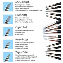 Load image into Gallery viewer, Barvotti 5 Pcs Set of Silicone Color Shapers Tools with Soft Rubber Tip to Paint, Blend, Carve, Smudge - Clay Sculpting Tools, Black Wooden Handle - 10mm Tips