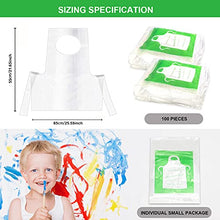 Load image into Gallery viewer, 100Pieces Disposable Aprons Plastic Aprons for Kids Small Clear Polythene Waterproof Great for Painting, Cooking, Age 4-12 (26"x21.6")