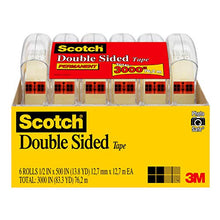 Load image into Gallery viewer, Scotch Double Sided Tape, 1/2 in x 500 in, 6 Dispensered Rolls (6137H-2PC-MP)