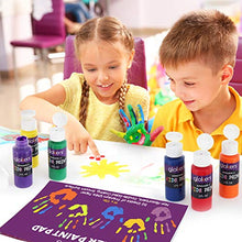 Load image into Gallery viewer, glokers Kids Finger Paint Set – 6 Non-Toxic Washable Kids Paint, 11x17” Finger Paint Pad with 50 Sheets