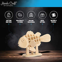Load image into Gallery viewer, Hands Craft DIY 3D Wooden Puzzle Bundle Set, Pack of 6 Sea Animals Brain Teaser Puzzles | Educational STEM Toy | Safe and Non-Toxic Easy Punch Out Premium Wood | (JP2B5)