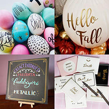 Load image into Gallery viewer, Dyvicl Metallic Brush Marker Pens - Metallic Pens Art Markers for Calligraphy, Brush Lettering, Black Paper, Rock Painting, Card Making, Scrapbooking, Fabric, Metal, Ceramics, Wine Glass, Set of 10