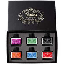Load image into Gallery viewer, Calligraphy Ink Set | Calligraphy Set Includes 15 ml Black Ink, Blue Ink, Red Ink, Green Ink, Purple Ink and Orange Ink | Fountain Pen Ink | Dip Pen Ink | Bottled Ink for Fountain Pens | Ink Well