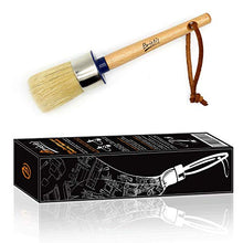 Load image into Gallery viewer, Brietis Premium Chalk Brush, Natural Boar bristles, Smooth Coverage for Furniture Painting, Chalked Paint Brushes, Milk Paint Brushes, Stencils, Clear, Large Round Brushes