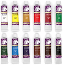Load image into Gallery viewer, Oil Paint Set - 21ml x 12 - Oil-Based Paints in Tubes - Artists Quality Art Colors - Professional Painting Supplies - MyArtscape