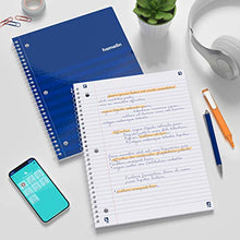 Load image into Gallery viewer, HAMELIN College Ruled Notebooks, Spiral bound, 70 sheets Assorted Colors Pack 3, "8"x10.5"