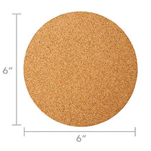 Load image into Gallery viewer, Hygloss Products Natural Cork Coasters - 3mm Eco Friendly Absorbent Saucers for Coffee, Cups, Wine & Drink Glasses, - 6”, Set of 6