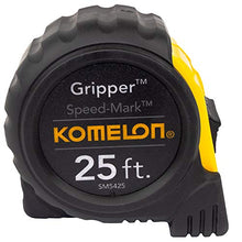 Load image into Gallery viewer, Komelon SM5425 Speed Mark Gripper Acrylic Coated Steel Blade Measuring Tape, 1-Inch X 25Ft , White