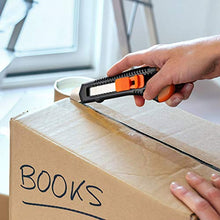 Load image into Gallery viewer, REXBETI 12-Pack Utility Knife, Retractable Box Cutter for Cartons, Cardboard and Boxes, 18mm Wider Razor Sharp Blade, Smooth Mechanism, Perfect for Office and Home use