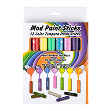 Load image into Gallery viewer, Mod Paint Sticks - Washable Solid Tempera Paint Markers - Non-Toxic, Quick Drying, and No Mess Paint Sticks - Color Art Supplies Set for Kids and Families - (12 Pack) - ModFamily