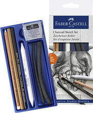 Load image into Gallery viewer, Faber-Castell Charcoal Sketch Set – 7 Piece Charcoal and Pastel Art Supplies Set