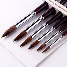 Load image into Gallery viewer, Artist Paint Brushes-Superior Sable Hair Artists Round Point Tip Paint Brush Set Watercolor Acrylic Painting Supplies