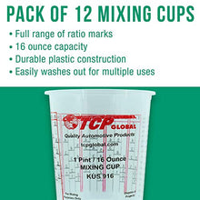 Load image into Gallery viewer, Custom Shop Pack of 12 Each - 16 Ounce Paint Mixing Cups = 1 Pint Cups Have calibrated Mixing ratios on Side of Cup Pack of 12 Paint and Epoxy Mixing Cups