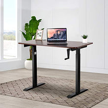 Load image into Gallery viewer, UNICOO - Crank Adjustable Height Standing Desk, Adjustable Sit to Stand up Desk,Home Office Table, Computer Table, Portable Writing Desk, Study Table (Black Walnut Top/Black Frame - NTCSET-01-BWB)