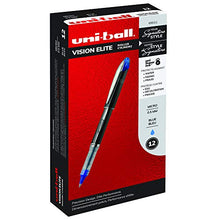 Load image into Gallery viewer, uni-ball Vision Elite Rollerball Pens, Micro Point (0.5mm), Blue, 12 Count
