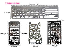 Load image into Gallery viewer, Bullet Journal Stencil Set,Ruler Drawing Painting Hollow Template Icon Tools DIY Kit for Scrapbook Album Card Planner Journal Making(Stainless Steel,4pcs with Different Icons)