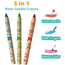 Load image into Gallery viewer, Channie's 3 in 1 Water Soluble Crayons for Kids with Free Paint Brush & Sharpener, 12 Color Set