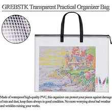 Load image into Gallery viewer, Large Posters Art Portfolio Bag Poster Storage Bag Board Holder with Handle and Zipper Organizer Transparent Bag for Posters, Poster Board, Painting, Bulletin Boards, 28 x 20 Inch, 2 PCS