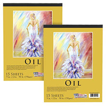Load image into Gallery viewer, U.S. Art Supply 9" x 12" Premium Heavy-Weight Oil Painting Paper Pad, 90 Pound (190gsm), Pad of 15-Sheets (Pack of 2 Pads)