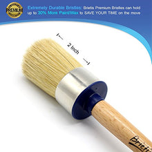 Load image into Gallery viewer, Brietis Premium Chalk Brush, Natural Boar bristles, Smooth Coverage for Furniture Painting, Chalked Paint Brushes, Milk Paint Brushes, Stencils, Clear, Large Round Brushes