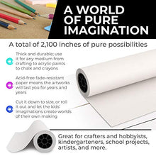 Load image into Gallery viewer, White Kraft Arts and Crafts Paper Roll - 18 inches by 175 Feet (2100 Inch) - Ideal for Paints, Wall Art, Easel Paper, Fadeless Bulletin Board Paper, Gift Wrapping Paper and Kids Crafts - Made in USA