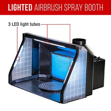Load image into Gallery viewer, Master Airbrush Extra Large Dual Fan Lighted Portable Hobby Airbrush Spray Booth with LED Lighting for Painting All Art, Cake, Craft, Hobby, Nails, T-Shirts & More. Includes 6 Foot Exhaust Hose