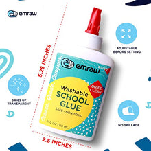 Load image into Gallery viewer, Liquid Glue White, Multi-Purpose, 4 oz. Bottle, Ideal for Kids | Latex Free, Dries Clear, Strong Binding, for Slime and Crafts, Great Use in Schools, Offices, and Homes - by Emraw (6 Pack)