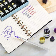 Load image into Gallery viewer, Calligraphy Ink Set, 12 Colors Dipped Pen Inks Gold Powder Non-Carbon Drawing Ink, Calligraphy Fountain Pen Inks for Writing, Art, Gift, Craft Calligrapher Inks Kit - (7ml,12 Colors)