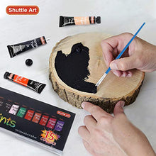 Load image into Gallery viewer, Acrylic Paint Set, Shuttle Art 15 x 12ml Tubes Artist Quality Non Toxic Rich Pigments Colors Perfect for Kids Adults Beginners Artists Painting on Canvas Wood Clay Fabric Ceramic Crafts