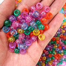 Load image into Gallery viewer, Amaney 500 Pieces 6x9mm Mixed Colors Glitter Transparent Mix Plastic Pony Beads