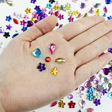 Load image into Gallery viewer, JPSOR 600pcs Gems Acrylic Flatback Rhinestones Gemstone Embellishments, 6 Shapes, 6-13mm