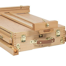 Load image into Gallery viewer, Kuyal Wooden Easel & Painting Storage Box with Drawer, Shoulder Strap, Palette ,Indoor Outdoor Field Folding Portable Easel, Box Easel Sketchbox for Painting, Sketching, Display