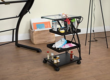 Load image into Gallery viewer, SD STUDIO DESIGNS Modern Triflex Mobile Storage Taboret for Arts and Crafts, Charcoal/Clear Glass
