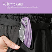 Load image into Gallery viewer, FANTASTICAR Folding Utility Knife Gift Box Cutter Lightweight StreamlineType Body with 5-Piece Extra Blades (Purple)
