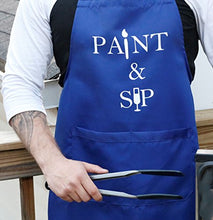 Load image into Gallery viewer, MeAnWe Wares Apron with Pockets - Paint and Sip Bib - Artist Painters Gift for Women, Men - Painting Smock Party Supplies, 1 Pcs