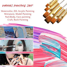 Load image into Gallery viewer, SEEFOUN Handmade Professional 6 Pcs Flat Paint Brushes Set, Wood Handle and Nylon Hair, Perfect for Acrylic, Oil, Watercolor and Gouache Painting, Nice Gift for Artists, Students & Kids