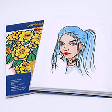 Load image into Gallery viewer, Artecho Marker Pad, Artist Paper Pad, Semi-Translucent for Pen, Pencil and Marker, Fold Over, 18 Pound, 9 x 12 Inch, White, 50 Sheets
