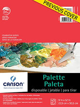Load image into Gallery viewer, Canson Foundation Disposable Palette Pad, Coated Paper, Fold Over, 9 x 12 Inch, 40 Sheets, 9" x 12"