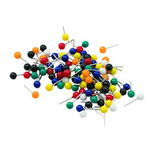 Load image into Gallery viewer, ADVANTUS Medium Head Map Tacks, 3/8-Inch Shank, 3/16-Inch Head, Box of 100, Assorted Colors (MTA)