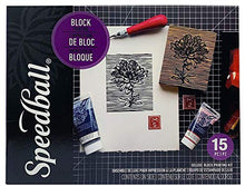 Load image into Gallery viewer, Speedball Deluxe Block Printing Kit - Includes Inks, Brayer, Bench Hook, Lino Handle and Cutters, Speedy-Carve Block, Mounted Linoleum Block