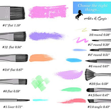 Load image into Gallery viewer, Paint Brushes Set for Acrylic Oil Watercolor, Artist Face and Body Professional Painting Kits with Synthetic Nylon Tips (Black 12 pcs)