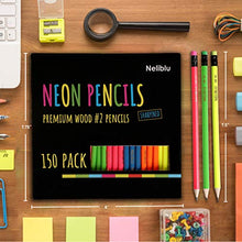 Load image into Gallery viewer, Premium Quality Pencils In Bulk 150 Neon #2 Sharpened Wood Pencils for Kids and Adults