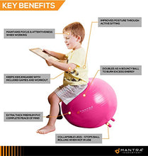 Load image into Gallery viewer, Yoga Ball for Kids Stability | Ideal Flexible Seating for Classroom Furniture & Replacing Kids Computer Chair | 45cm or 55cm Bouncy Balance Ball Chair & Fidget Band, With Pump & Exercise Workout Guide