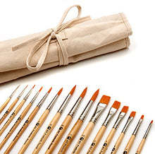 Load image into Gallery viewer, AIT Art Paint Brush Set - 15 Paint Brushes - Rounds, Flats - Handmade in USA for Trusted Performance with Oil, Acrylic, and Watercolor - Includes Canvas Brush Holder