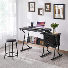 Load image into Gallery viewer, YAHEETECH Adjustable Drafting Table Drawing/Draft/Art/Craft Table/Desk with Stool and Storage Drawers Art Studio Design Work Station