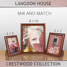 Load image into Gallery viewer, Langdon House 8x10 Picture Frame (Cherry Stained, 1 Pack), Solid Wood 8 x 10 Traditional Photo Frame with Wall Mount Hooks and Table Top Easel, Crestwood Collection