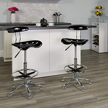 Load image into Gallery viewer, Flash Furniture Vibrant Black and Chrome Drafting Stool with Tractor Seat