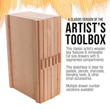 Load image into Gallery viewer, U.S. Art Supply 6 Drawer Wood Artist Supply Storage Box - Pastels, Pencils, Pens, Markers, Brushes