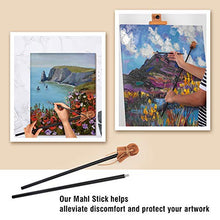 Load image into Gallery viewer, Mahl Stick for Steadying Painter Hand, 33 6/7 Inches in Length Aluminum Rod with Artificial Leather, Artists Painting Hand Rest Tool